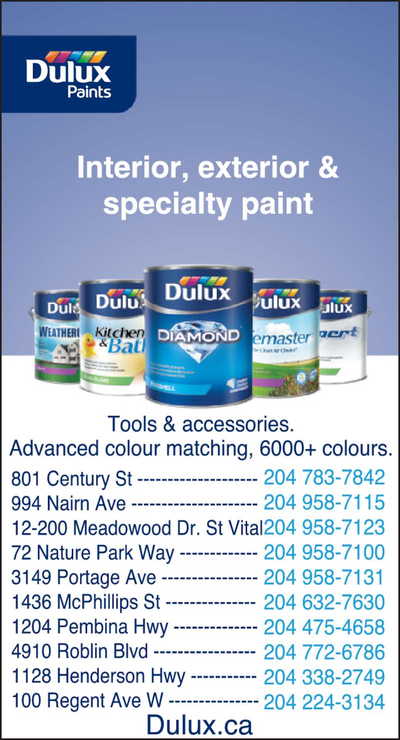Dulux Paints 801 Century St, Winnipeg, MB
