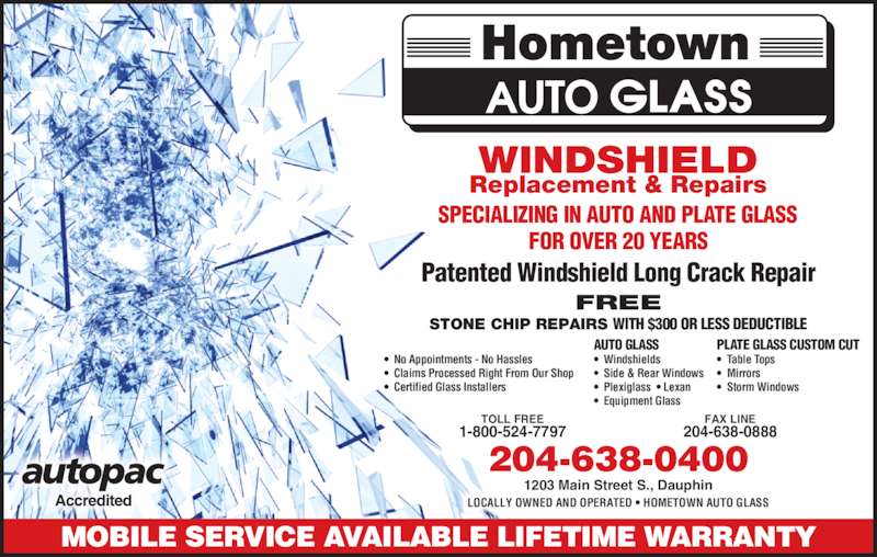 Hometown Auto Glass 1203 Main St S, Dauphin, MB
