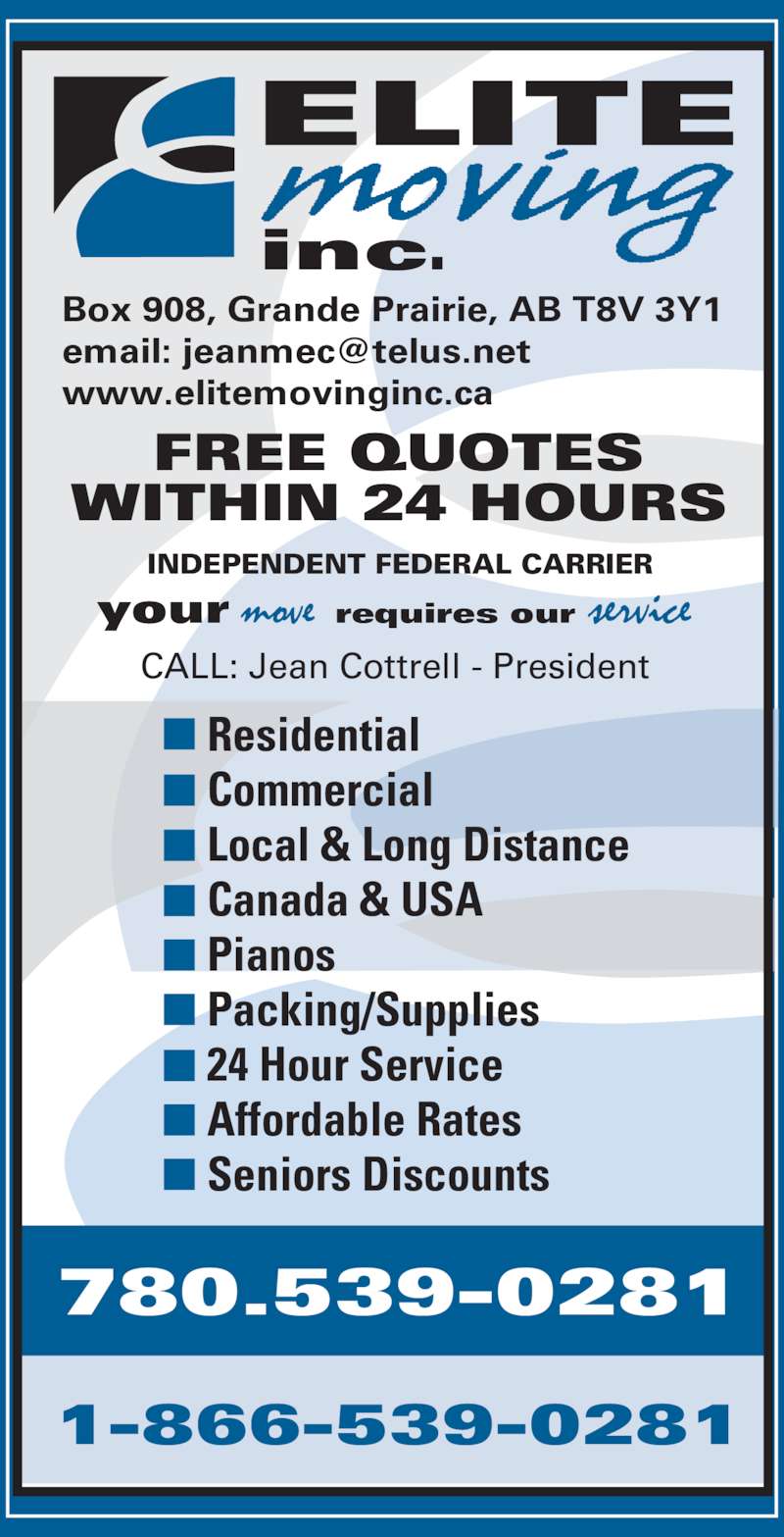 Elite Moving Opening Hours