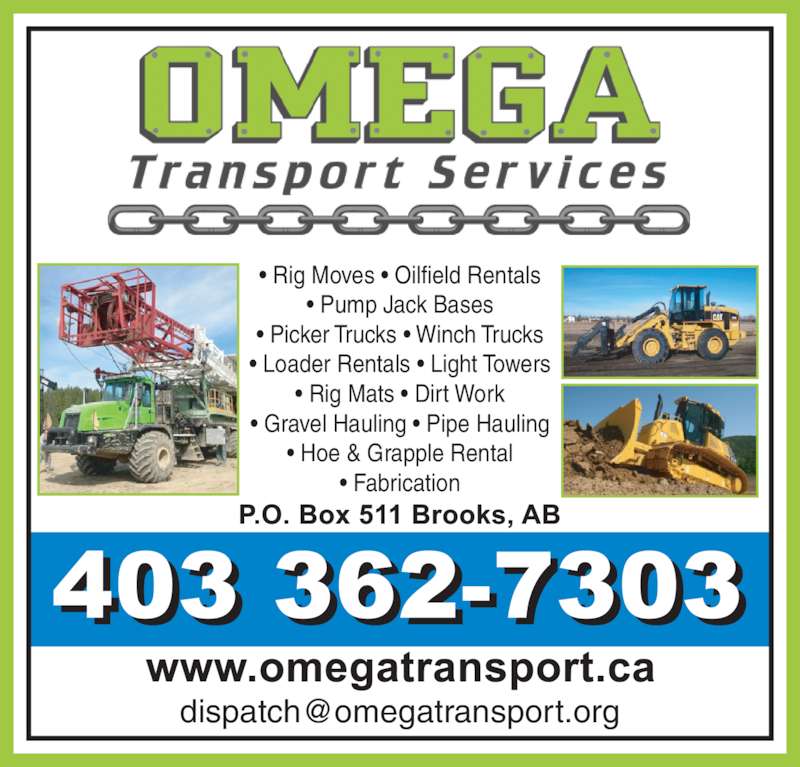 Omega Transport Services Inc Brooks, AB 2891 Sunridge Way N.E Canpages