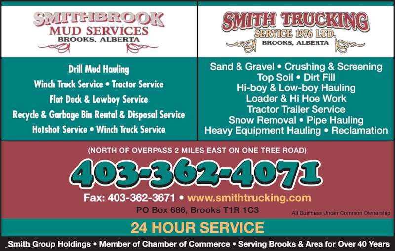 Smith Trucking Service (1976) Ltd Opening Hours PO Box 686, Brooks, AB