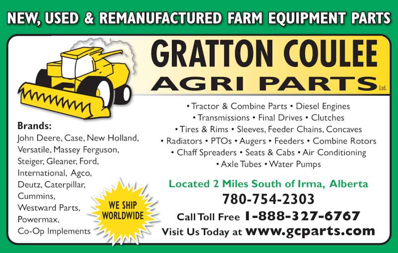 Gratton Coulee Agri Parts Ltd Irma, AB PO Box 41 Canpages
