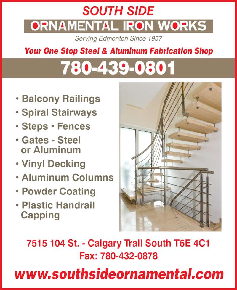 South Side Ornamental Iron Works (1979) Ltd 7515 104 St NW, Edmonton, AB