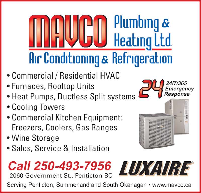 Mavco Plumbing & Heating Ltd Penticton, BC 2060 Government St