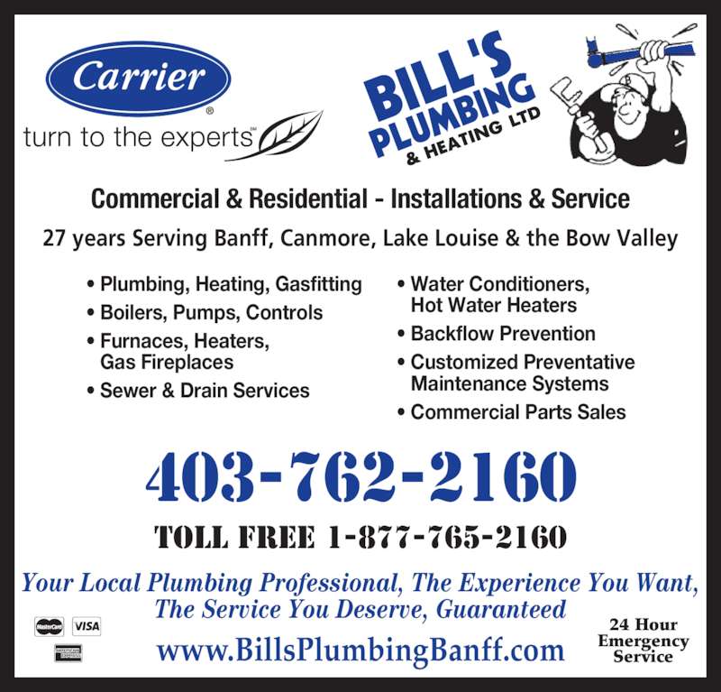 Bill's Plumbing & Heating Ltd 200 Hawk Ave, Banff, AB