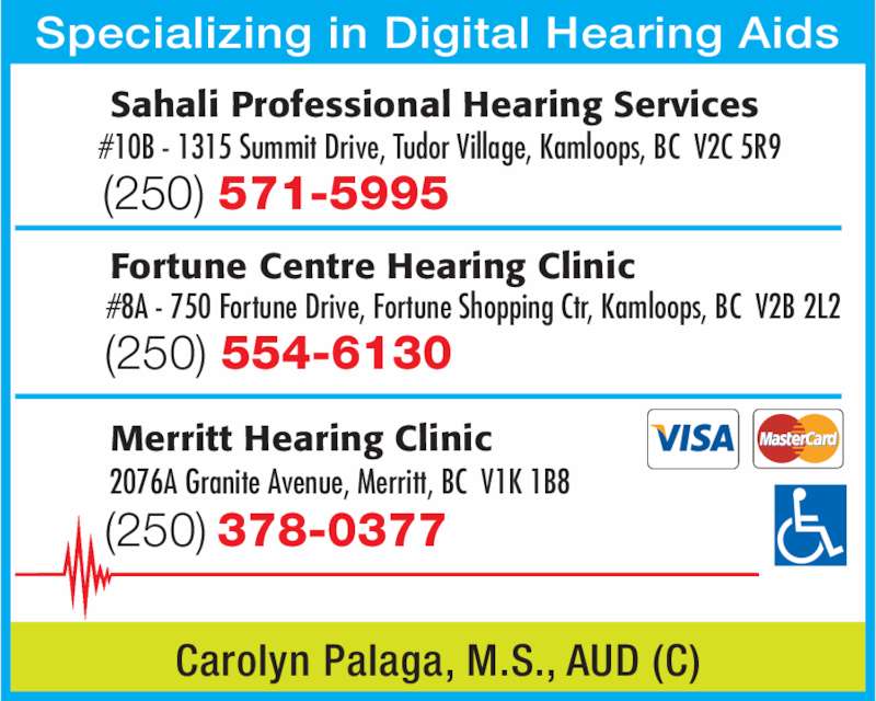 Sahali Professional Hearing Services 10B1315 Summit Dr, Kamloops, BC
