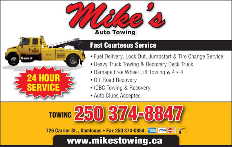 Mike's Auto Towing & Recycled Parts Kamloops, BC 726 Carrier St Canpages