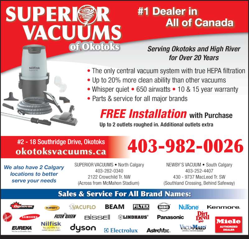 Newbys & Superior Vacuums Opening Hours 4309737 MacLeod Trail SW