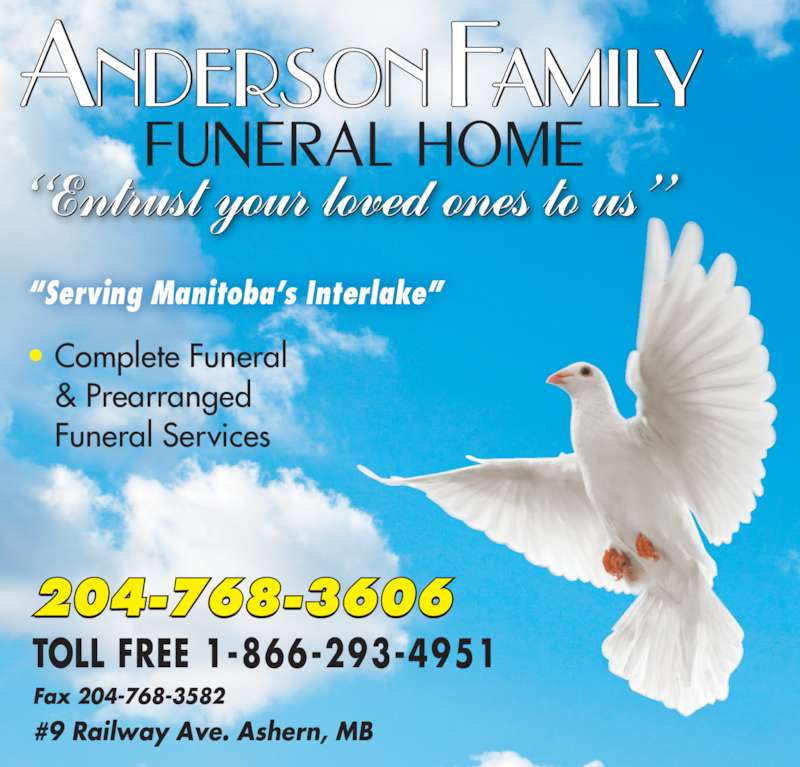 Anderson Family Funeral Home 9 Railway Ave, Ashern, MB