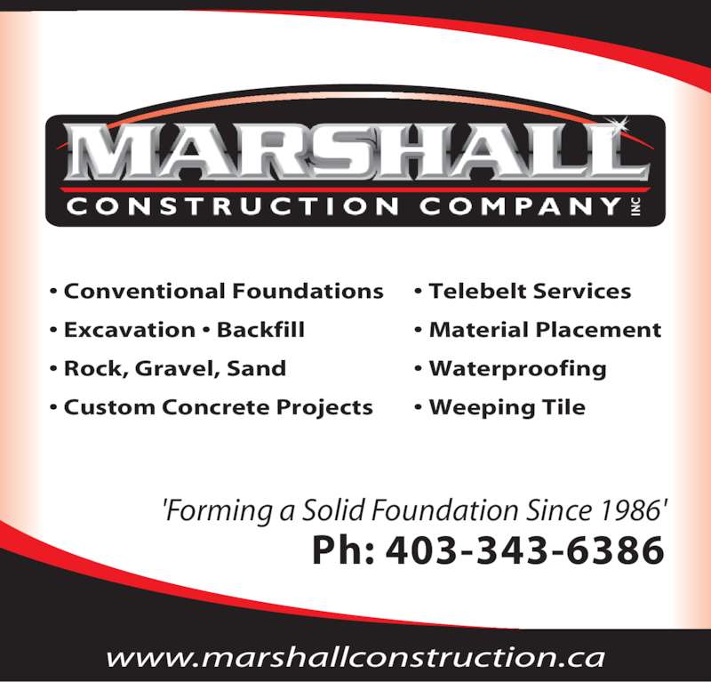 Marshall Construction Company Red Deer County, AB 129 Poplar St Canpages