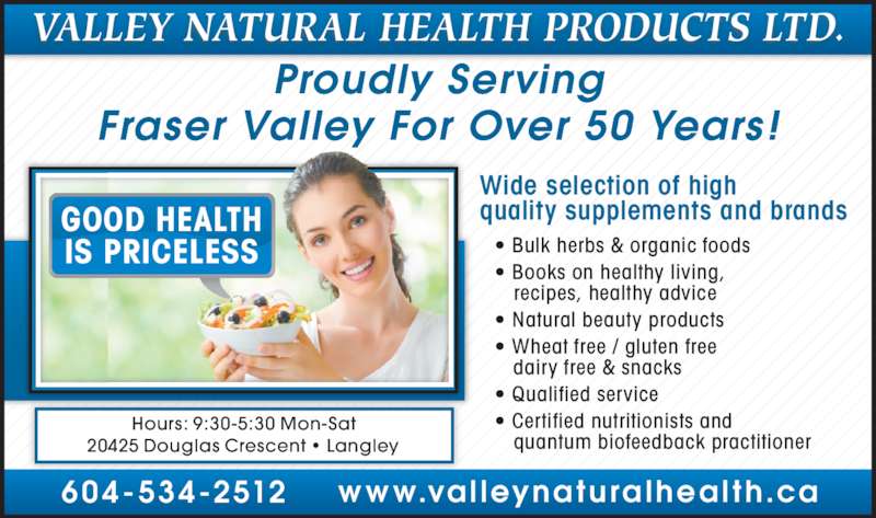 Valley Natural Health Products Langley Bc Valley Natural Health Products Langley Bc