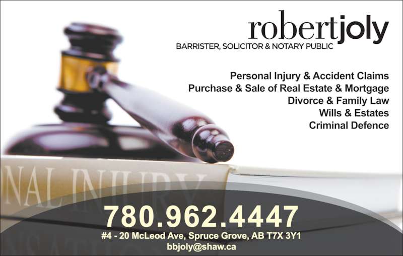 Joly Robert A Barrister Solicitor & Notary Public 420 McLeod Ave