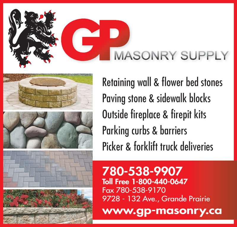 G P Masonry Supply Opening Hours 9728 132 Ave, Grande Prairie, AB