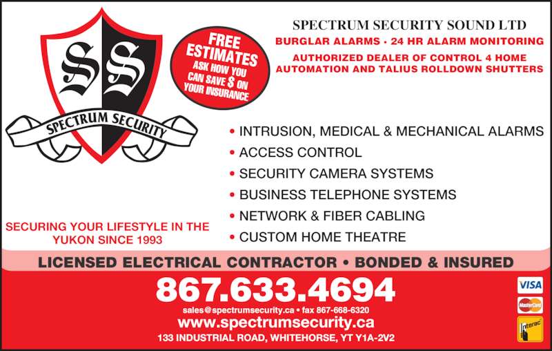 Spectrum Security Sound Ltd Whitehorse, YT 133 Industrial Rd Canpages