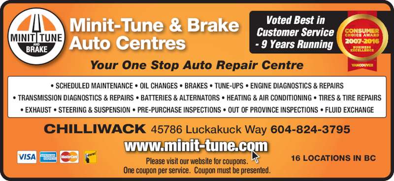Vehicle tune up coupons