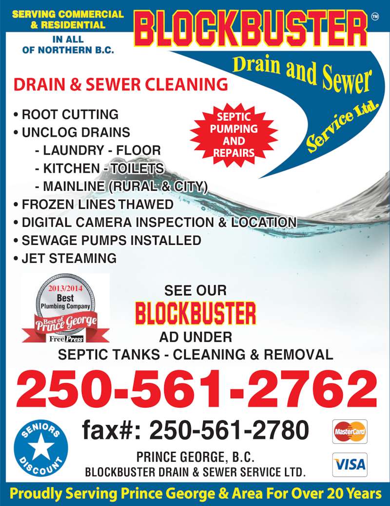 Blockbuster Drain & Sewer Service Ltd - Prince George, BC ... Blockbuster Drain & Sewer Service Ltd - Prince George, BC ...