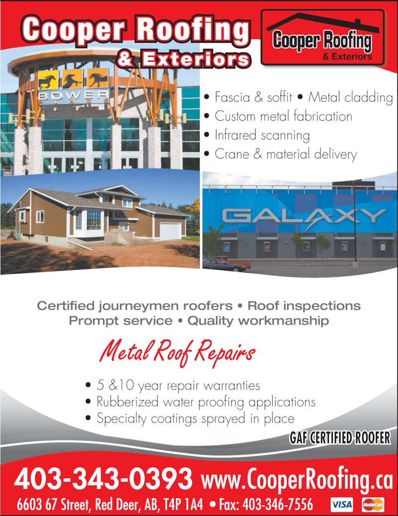 Cooper Roofing 6603 67 St, Red Deer, AB