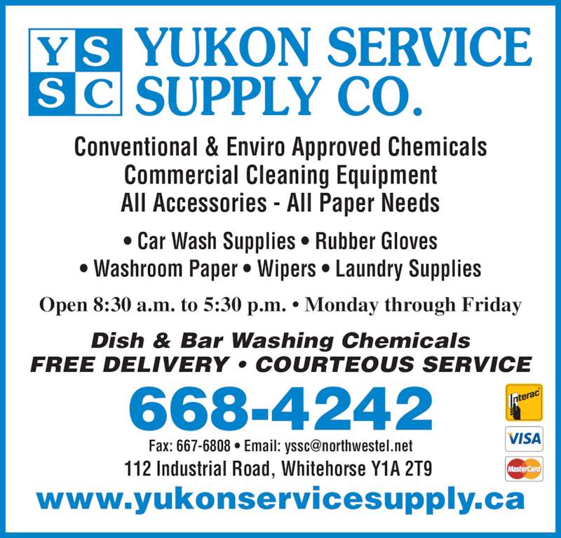 Yukon Service Supply Co Opening Hours 112 Industrial Rd, Whitehorse, YT