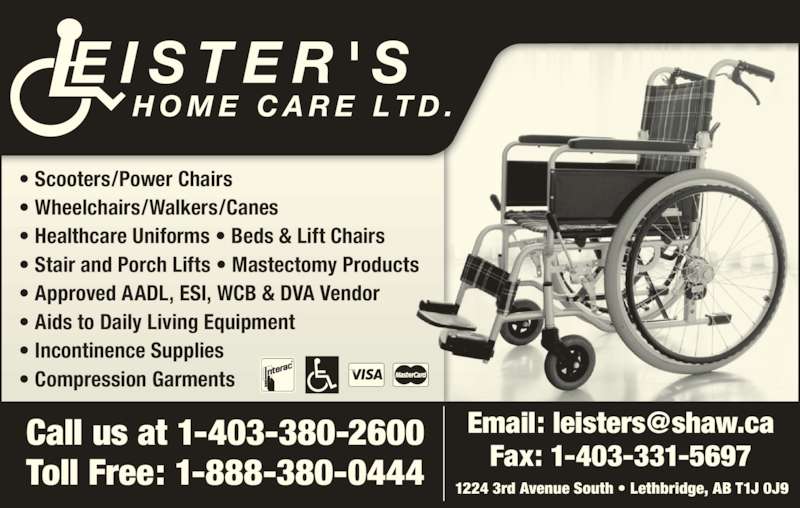 Leister's Home Care 1224 3 Ave S, Lethbridge, AB