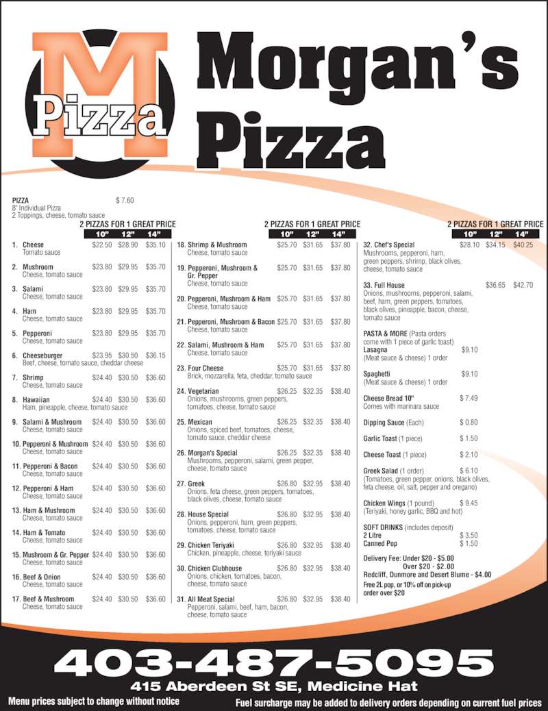 Pizza Opening Hours 415 Aberdeen St SE, Medicine Hat, AB