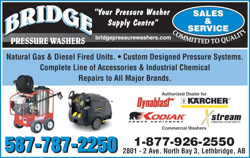 Bridge Pressure Washers Opening Hours 32801 2 Ave N, Lethbridge, AB