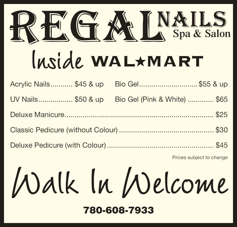 Regal Nails Salon & Spa Opening Hours 4006800 48 Ave, Camrose, AB
