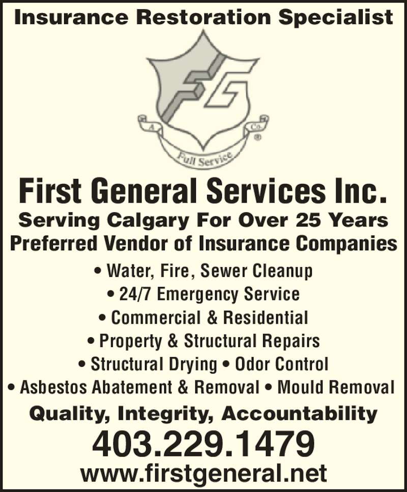 First General Services (Calgary) Inc 10212450 40 St SE, Calgary, AB