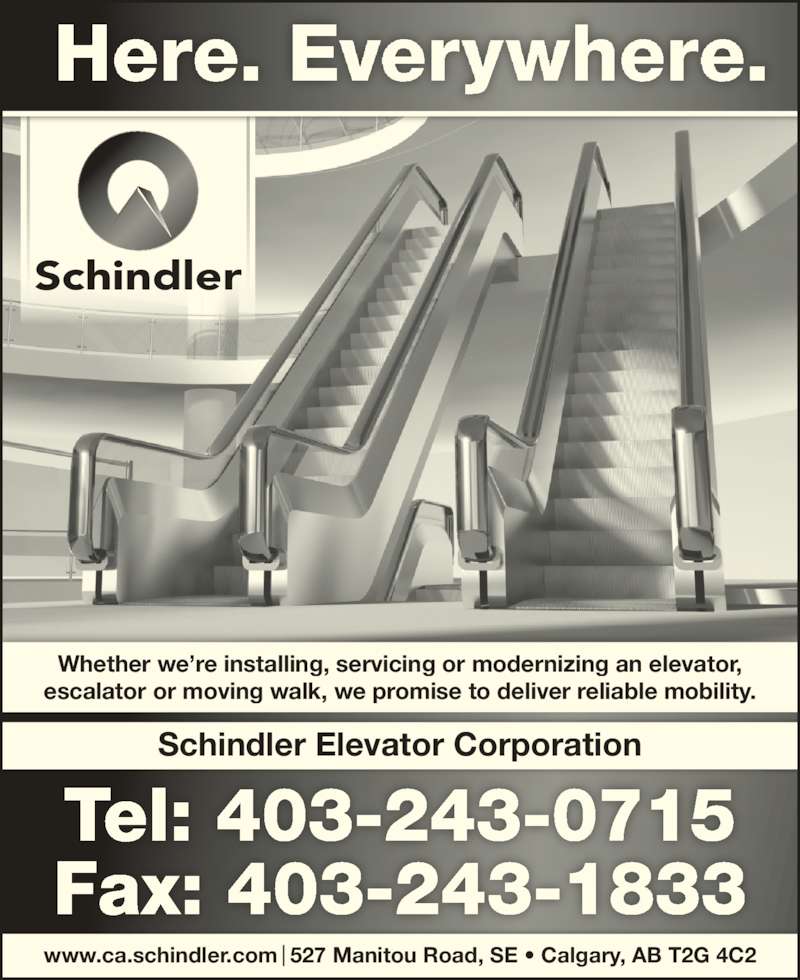 Schindler Elevator Corporation 527 Manitou Rd SE, Calgary, AB