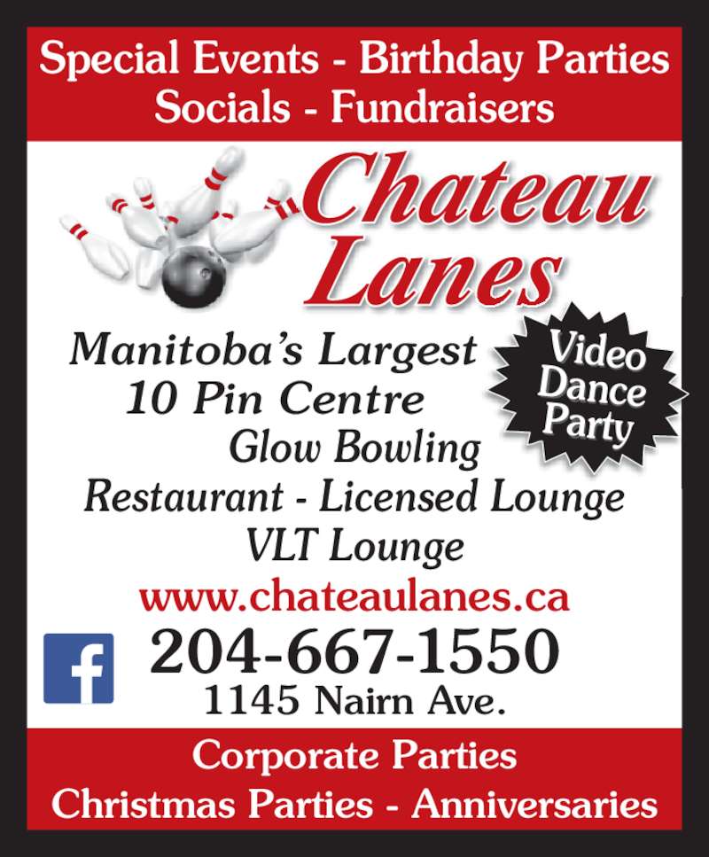 Chateau Lanes Opening Hours 1145 Nairn Ave, Winnipeg, MB