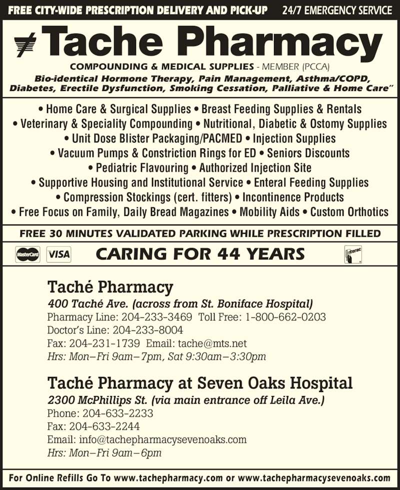 Tache Pharmacy & Medical Supplies Opening Hours 400 Tache Ave