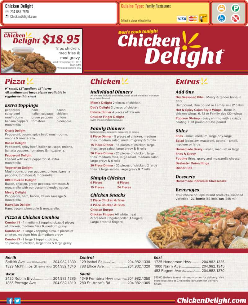 mad for chicken menu