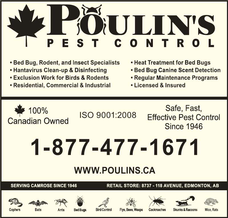 Poulin's Pest Control Edmonton, AB 8737 118 Ave NW Canpages