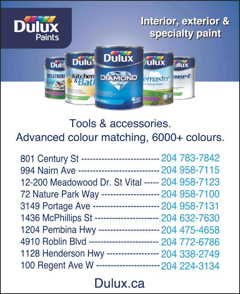 Dulux Paints 801 Century St, Winnipeg, MB
