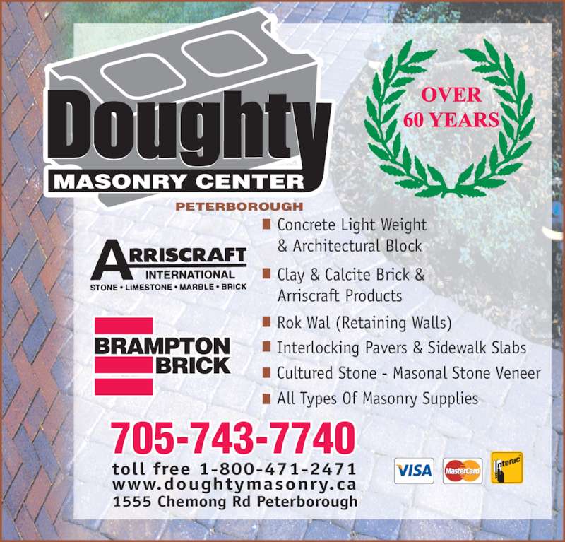Doughty Masonry Center Opening Hours 1555 Chemong Rd, Peterborough, ON
