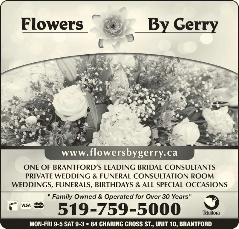 Flowers By Gerry Opening Hours 84 Charing Cross St, Brantford, ON