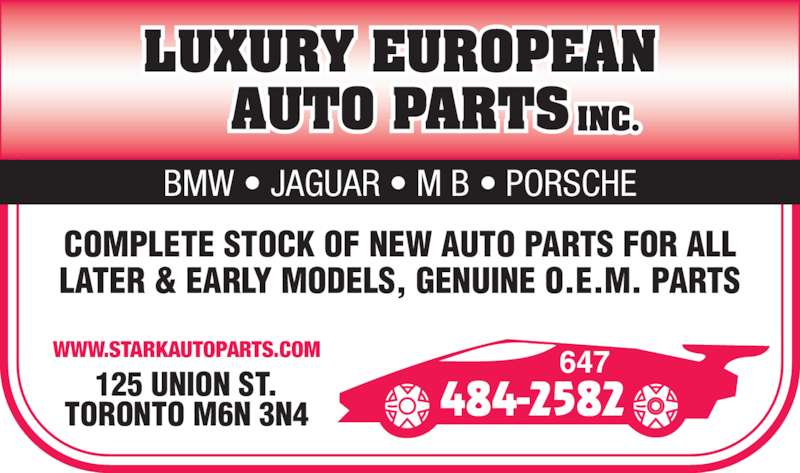 Luxury European Auto Parts Inc - Opening Hours - 125 Union St, Toronto, ON