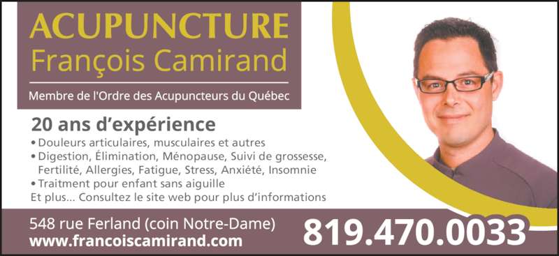 Acupuncture François Camirand - 548 rue Ferland Acupuncture François Camirand - 548 rue Ferland