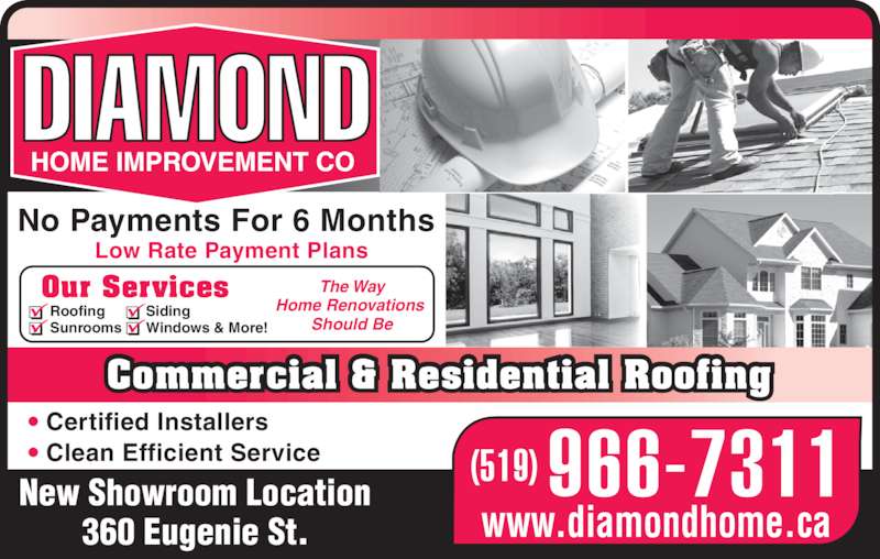 Diamond Home Improvement Opening Hours 360 Eugenie St E, Windsor, ON