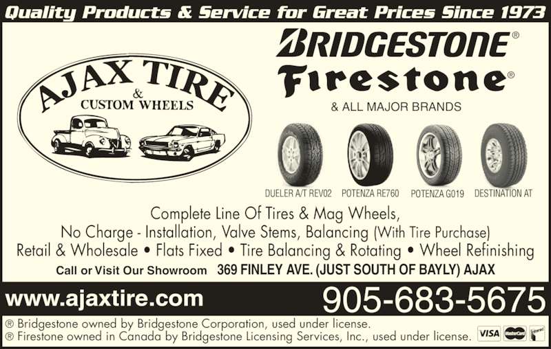 Ajax Tire & Custom Wheels Opening Hours 369 Finley Ave, Ajax, ON