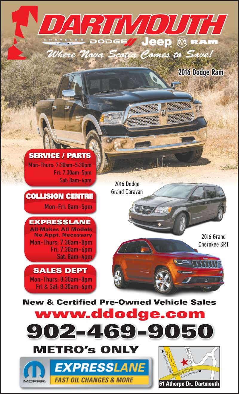 Dartmouth Dodge Opening Hours 61 Athorpe Dr, Dartmouth, NS