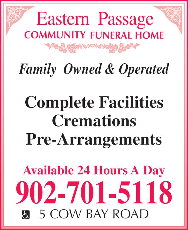 Eastern Passage Community Funeral Home Opening Hours 5 Cow Bay Rd