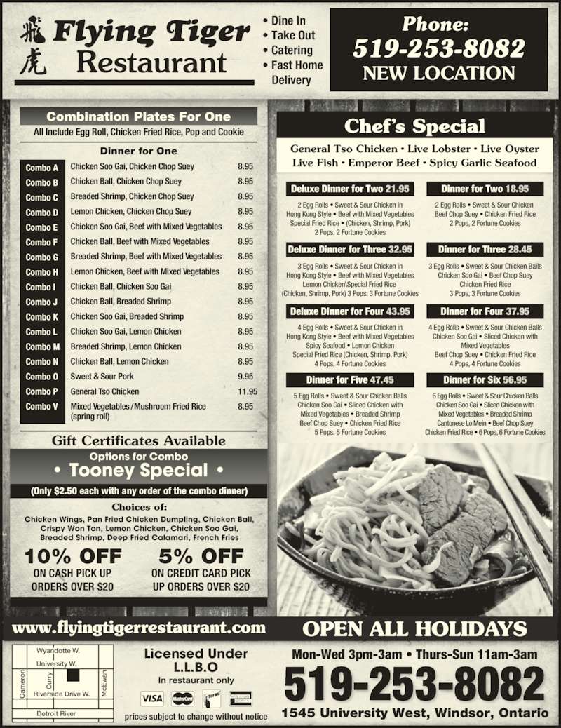 Flying Tiger Chinese Food Windsor Flying Tiger Chinese Food Windsor
