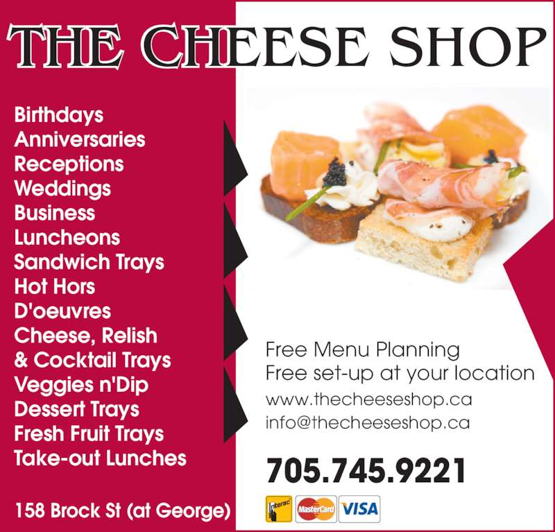 The Cheese Shop Menu, Hours & Prices 158 Brock St, Peterborough, ON