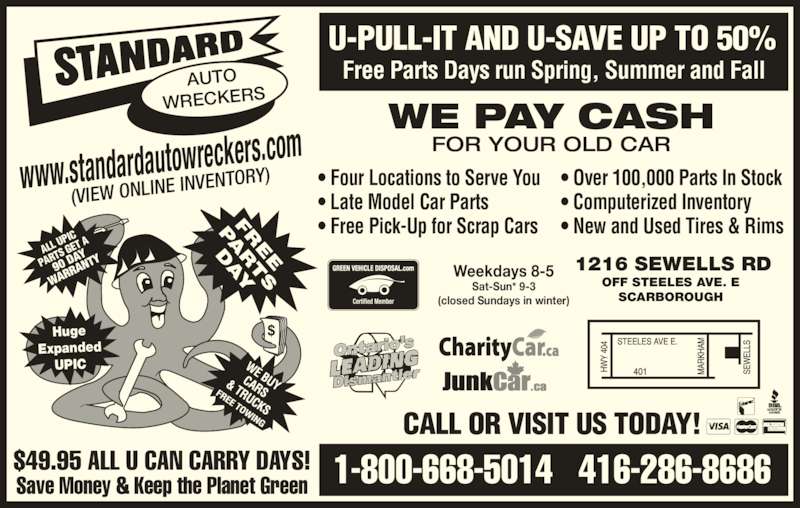 Standard Auto Wreckers Scarborough, ON 1216 Sewells Rd Canpages