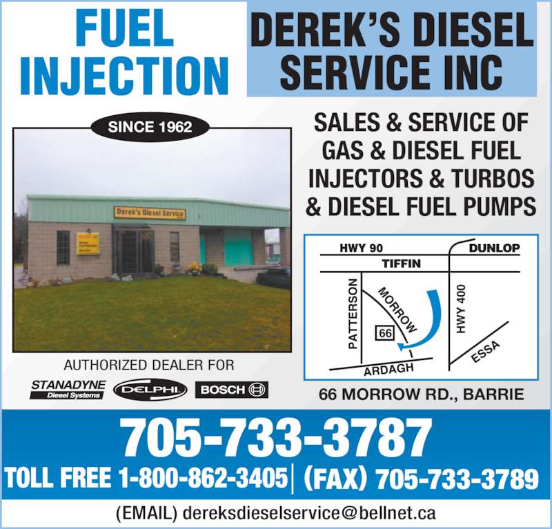 Derek's Diesel Service Inc Barrie, ON 66 Morrow Rd Canpages