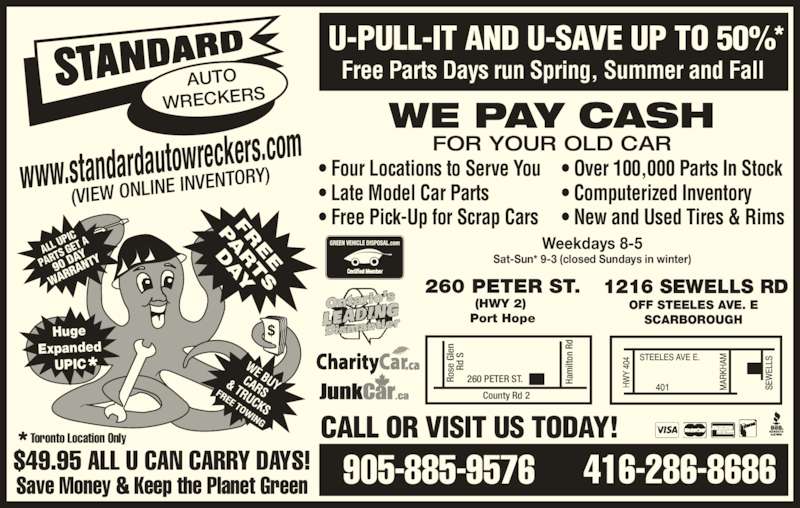 Standard Auto Wreckers Scarborough, ON 1216 Sewells Rd Canpages