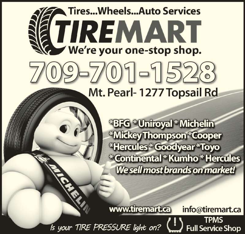 Tire Mart Ltd Mount Pearl, NL 1277 Topsail Rd Canpages