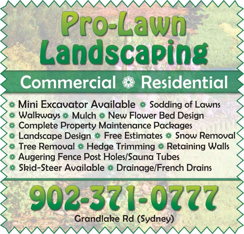 ProLawn Landscaping Opening Hours 942 Grand Lake Rd, Sydney, NS