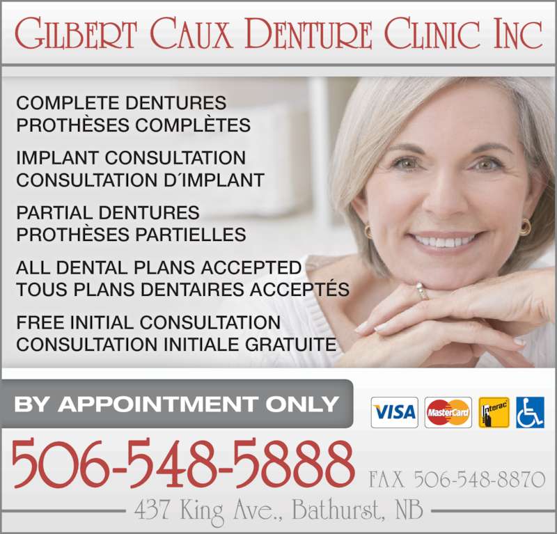 Caux Gilbert Denture Clinic Inc 437 King Ave, Bathurst, NB