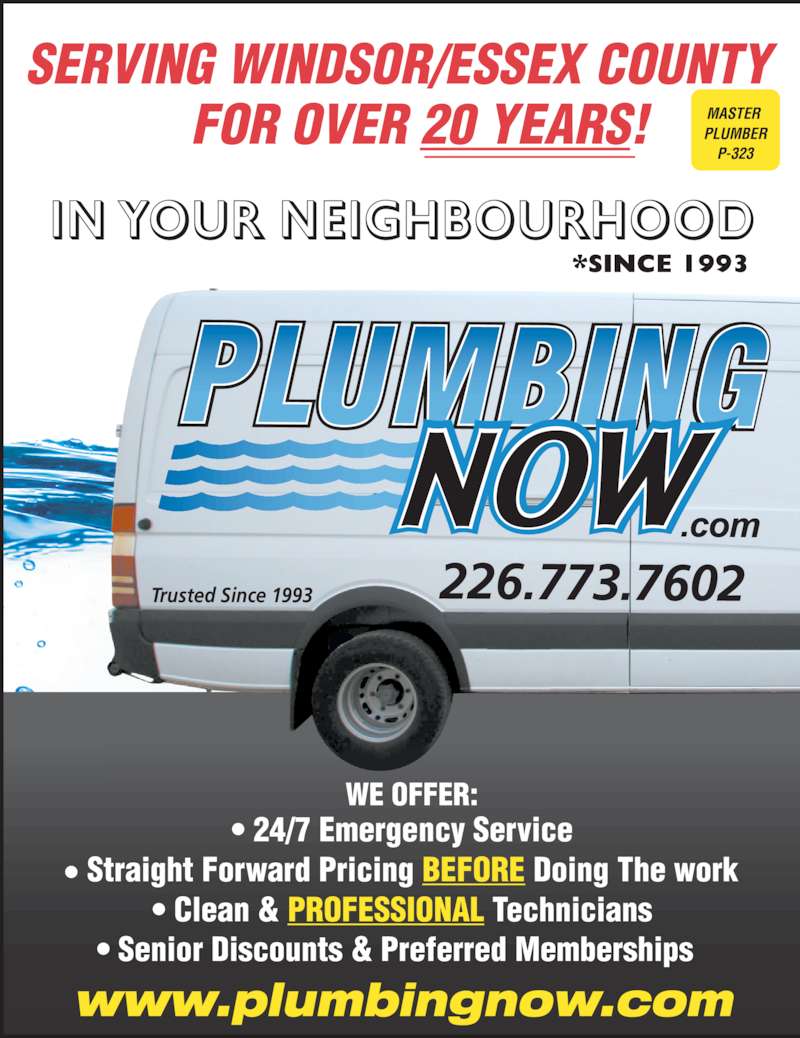 Plumbing Now Opening Hours 4255 Seventh Concession Rd, Windsor, ON